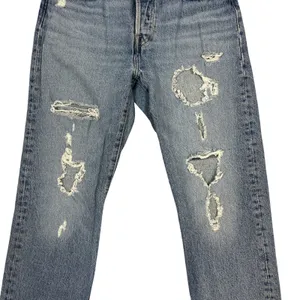 Levi's Premium 501 Jeans 28 Distressed Ripped Thrashed Grunge Straight Leg Denim thumbnail 7