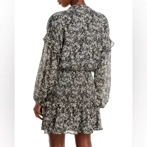 Aqua Leopard Smocked Mini Dress Size Small thumbnail 2