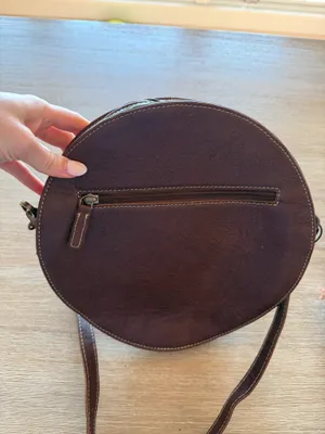 Myra Bags Round Brown and Yellow Stamped Flower Bag thumbnail 8