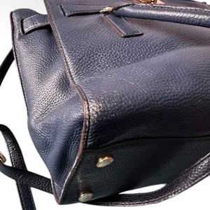 Michael Kors Traveler Satchel in Navy Pebbled Leather thumbnail 5