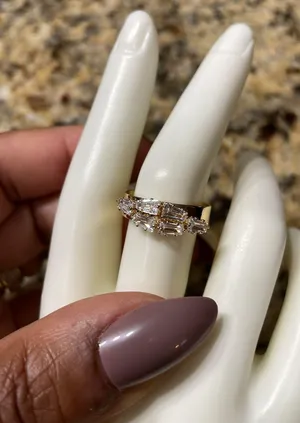 Stacked Crystal Gold Adjustable Ring thumbnail 9