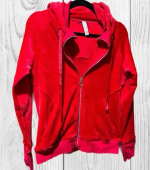 ATHLETA‎ Women's Zip-Up Hoodie Hibiscus Red Heavy Weight size medium thumbnail 1