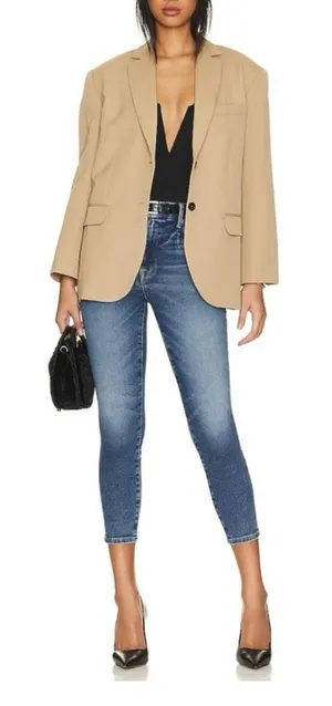 Good American Good Waist Crop Raw Edge Skinny Jeans in Blue331 Size‎ 2 = Size 26 thumbnail 1