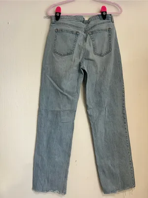 Abercrombie & Fitch Light Blue Straight-Leg Jeans thumbnail 7