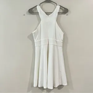 Lulus So Sophisticated White Cutout‎ Skater Dress MEDIUM thumbnail 6
