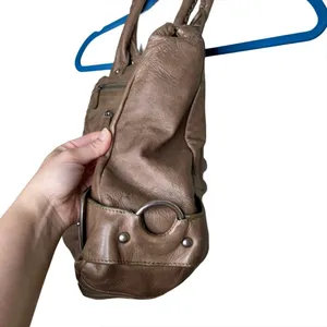Sabina New York Brown Genuine Leather Double Handle Bag Purse thumbnail 4