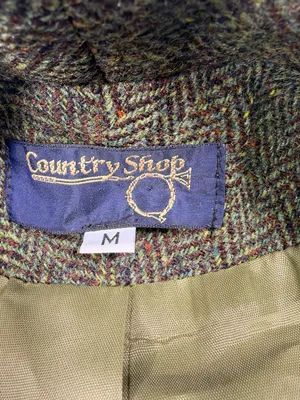 Country Shop 100% Wool Olive Tweed Blazer with Brown Contrast Trim - Women thumbnail 5
