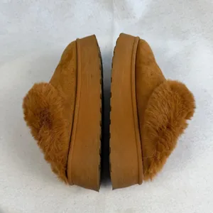 Streetwear Society Brown‎ Faux Fur Platform Slides Mules Slippers Womens 6 Chunky Cozy Retro thumbnail 8