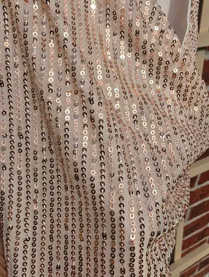 Grace Karin Rose Gold sequin Camisole Wrap top with Tie Side Small thumbnail 3
