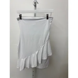 NWT Susana Monaco Sz S Solid White Asymmetrical Ruffled Strapless Mini Dress thumbnail 2
