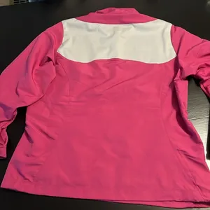 Nike Golf Pink Quarter Zip Pullover Jacket‎ Womens XL White Contrast Windbreaker thumbnail 7