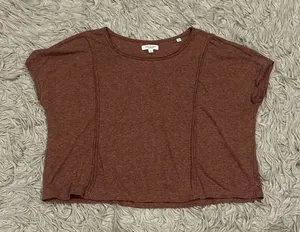 Max studio linen blend cropped T-shirt size small thumbnail 1