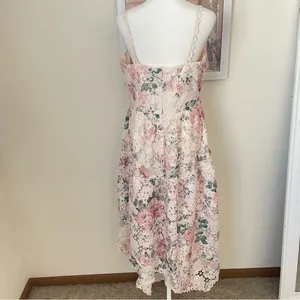 Red Dress Boutique Just Me Flirt For Fun Crochet Floral Midi Dress in Medium thumbnail 5