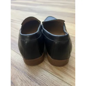 Aerosoles Easton Black Faux Leather Loafers Almond Toe Flats Wm 8.5W thumbnail 3
