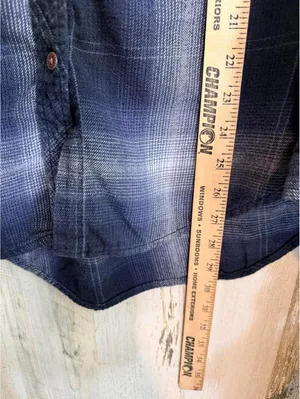 BDG Women's Medium Blue Plaid Button Down Flannel Shirt thumbnail 10