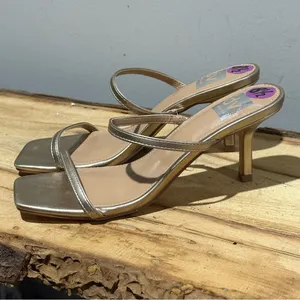 Dolce Vita Light‎ Gold Strappy Heel Sandals Sz 8.5 A55 thumbnail 4