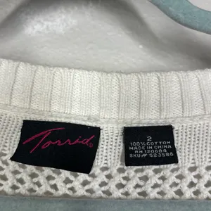 Torrid Open Knit Zip Up Short Boho Sleeve Sweater Top Womens Size 2 thumbnail 8