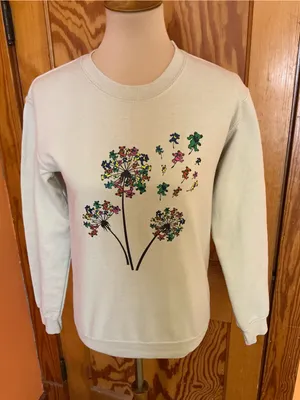 Grateful Dead Dancing Bears Dandelion Sweatshirt XS Hippie Deadhead Pullover thumbnail 7