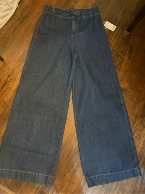 We The Free Free People Big Bell Jeans Indigo Rinse Wash Blue High Waisted Size 31 NWT thumbnail 4