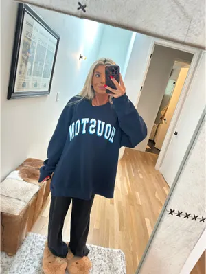 Houston Graphic Sweatshirt Blue Size XXL thumbnail 2