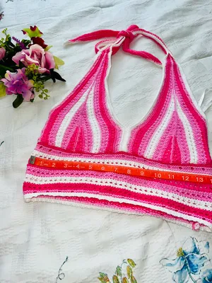 Hollister Pink crochet Halter Top thumbnail 10