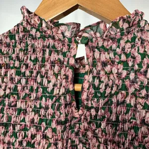 Lulus Floral Forever Print‎ Smocked Skater Dress in Green and Pink Size M thumbnail 10