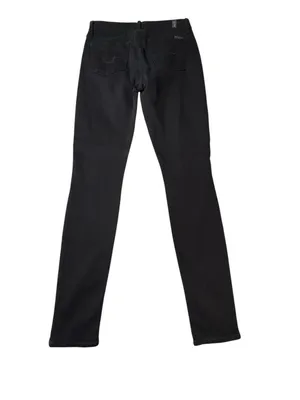 7 For All Mankind Black Skinny Jeans Size 26 Stretch Denim Mid Rise Minimalist thumbnail 3