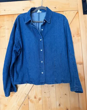 NWT a.n.a Barrel Sleeve Denim Jacket Shirt Medium Wash XL thumbnail 1