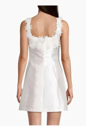 Elliatt White Satin Bridal Event Dress Floral detail thumbnail 3