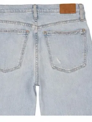 Madewell high rise light wash distressed straight leg jeans size 28 thumbnail 3