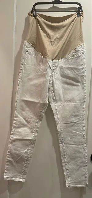 Loft Maternity White stretch‎ denim Size 8 thumbnail 1