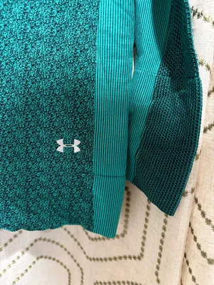 Under Armour HeatGear Hooded Top Teal Black Size S thumbnail 4