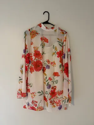 Lulus Floral Long Sleeve Mini Dress thumbnail 2
