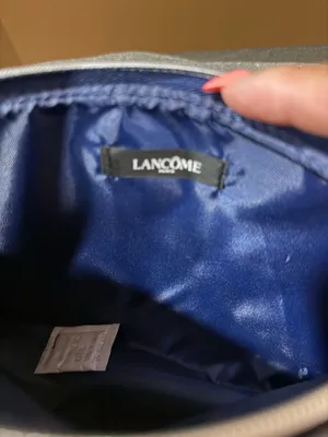Lancôme suede navy cosmetics pouch NWT Blue thumbnail 4