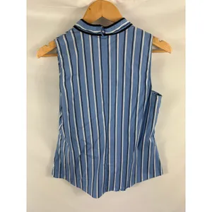 WHBM Blue Black Stripe V Neck Tank Size 6 thumbnail 3