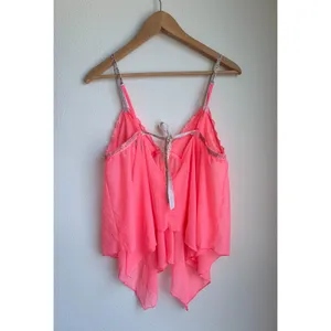 VICTORIA'S SECRET Neon Pink Sheer Flyaway Lingerie Babydoll Cami Womens Large thumbnail 2