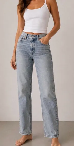 Abercrombie & Fitch The 90s Straight Ultra High Rise Curve Love Jeans 26 2 thumbnail 1