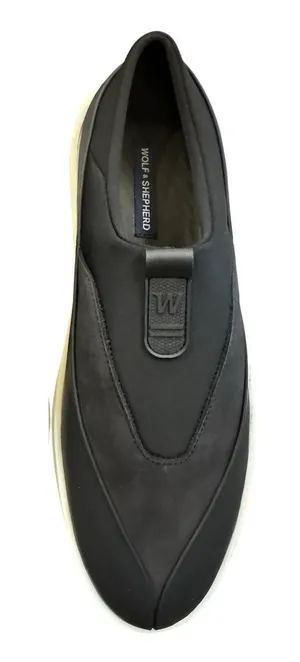 Wolf & Shepherd Cruise Tre Size 40 W 9 M 7.5 Black White Leather Slip On Sneaker thumbnail 1