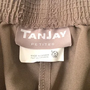 Women’s S/M Brown Tan Beige Khaki Color Slacks Dress Pants Wide Leg Petites thumbnail 4