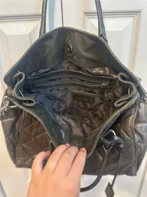 Michael Kors Quilted Leather Satchel in Dark Gray thumbnail 5