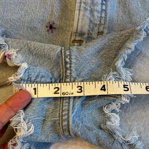 Lucky Brand 12/31 Pins Blue Denim Cut Off Jean Shorts Embroidered Purple Flower thumbnail 14