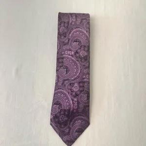 Burma Bibas Silk Mens Tie Purple Paisley Necktie Designer Classic Office thumbnail 4
