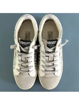 Vintage Havana Ingrid Low Top Sneakers Wild Croc Silver Metallic Fashion Size 8‎ thumbnail 7