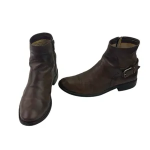 Frye Shirley Booties Women’s Size 6.5 Brown Leather Ankle Zip Distressed Cowgirl thumbnail 6