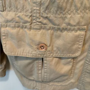 L.L. Bean Women’s Utility Chic Cargo Jacket Sz M-Reg Beige Pockets Military thumbnail 6