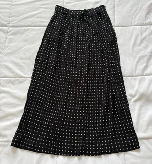 Vintage Maxi‎ Skirt Womens 6 Fairy Whimsy Hippie Polka Dot Black 90s Y2K Grunge thumbnail 1