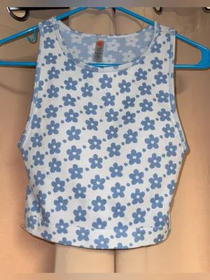 mono b floral crop top Blue Size M thumbnail 1