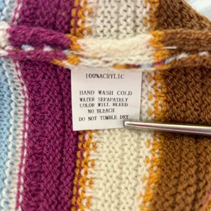 Pinch Multi-Color Striped Sweater Vest Size Medium Boho Retro Knit thumbnail 6