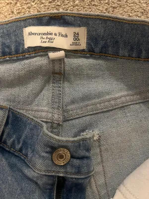 Abercrombie & Fitch Light Blue Boyfriend Jeans with Wide Cuff thumbnail 2