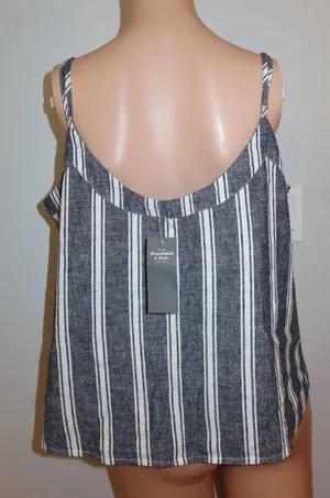Abercrombie Striped Tank Top Button Front thumbnail 2